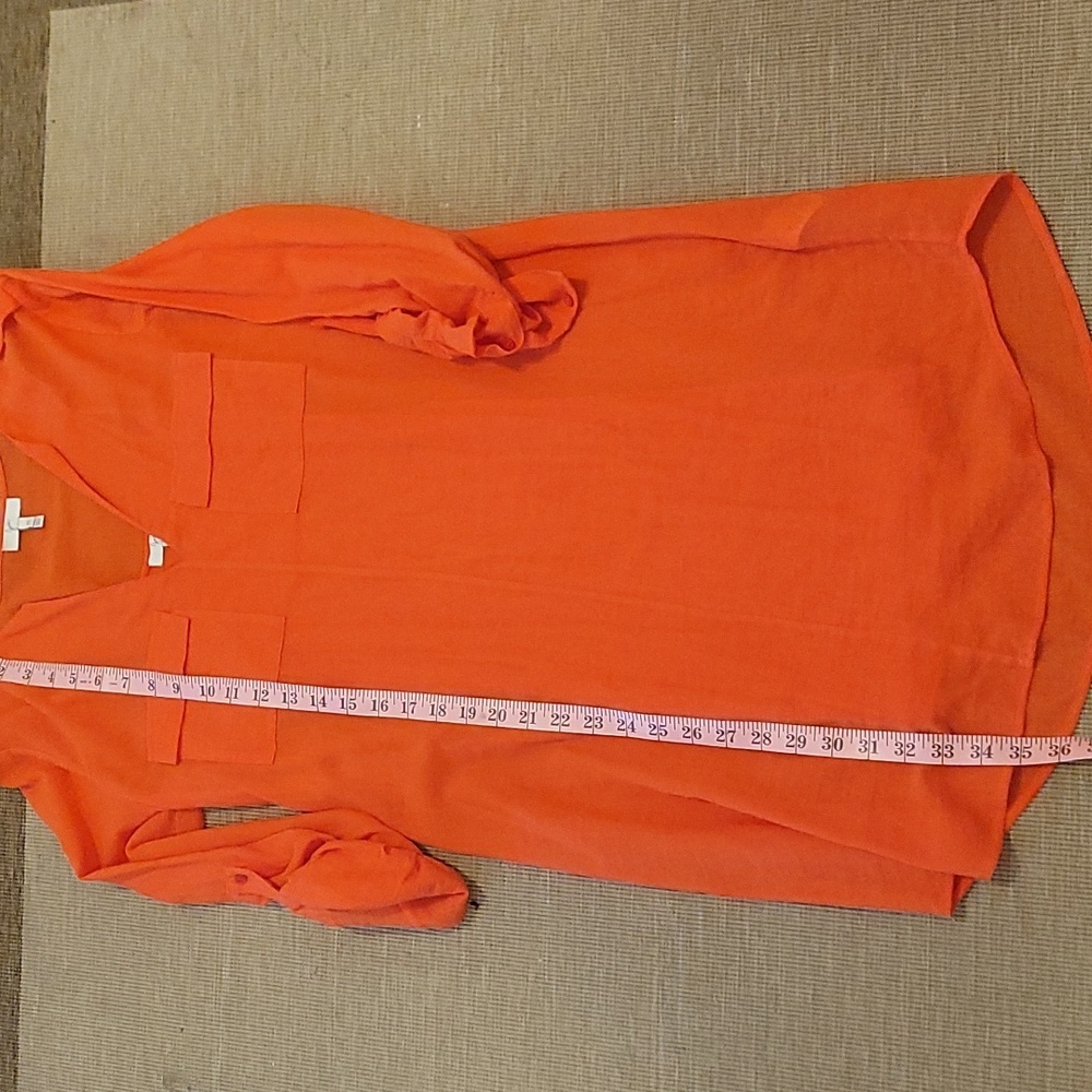 Joie Women's Orange V-Neck Top - Picture 2 of 8